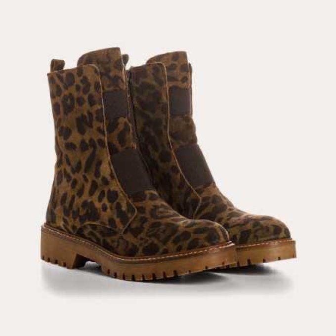 REQINS BOOTS DUSKY CUIR VELOURS VISON