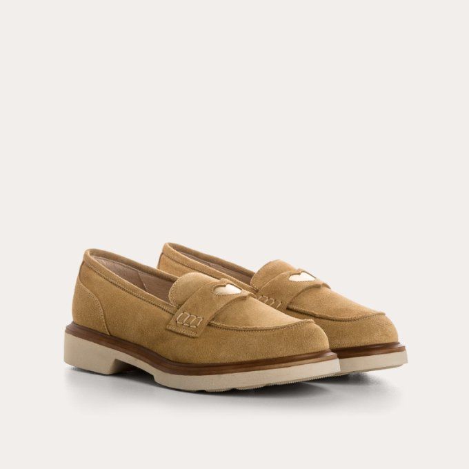 REQINS MOCASSINS JACK CUIR VELOURS CAMEL